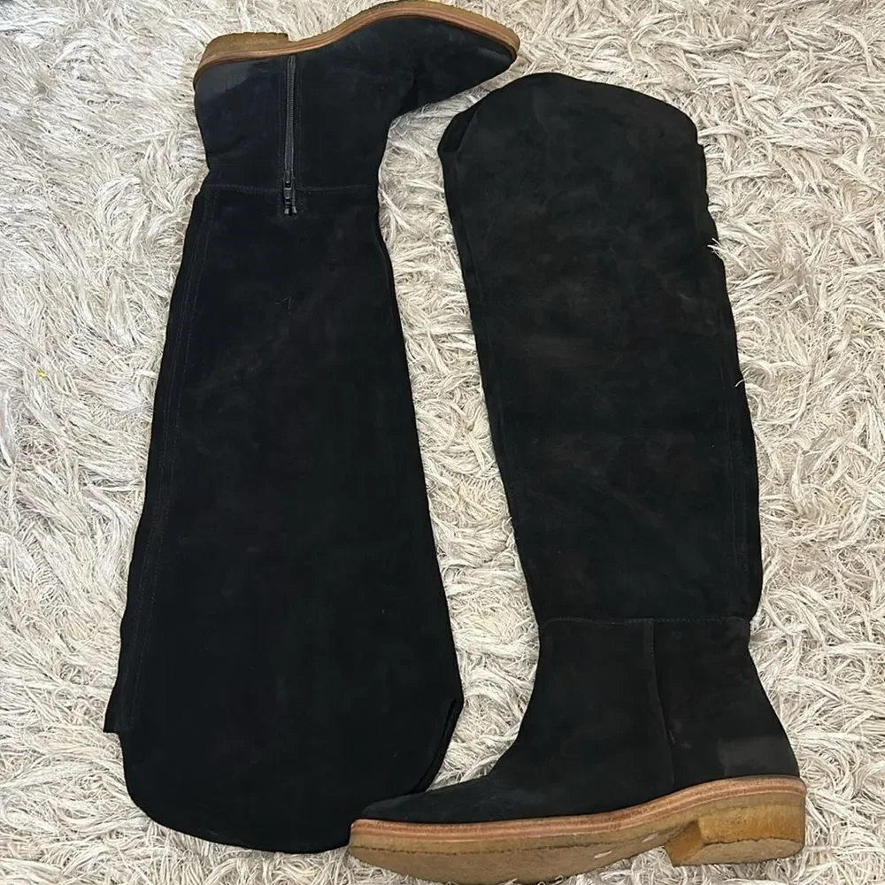 NWOB Free People Banks Suede Slouchy Distressed Over The Knee Boots Sz 36.5/6.5
